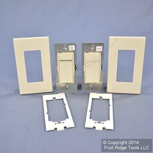 Leviton Vizia+ Light Almond 600W Lighted Digital Dimmer & Remote Kit VPDMK-C0T - Picture 1 of 5