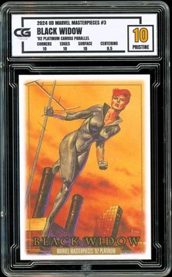 2024 Marvel Masterpieces Platinum 1992 CANVAS PARALLEL #3 Black Widow CG 10 - Image 1 of 2