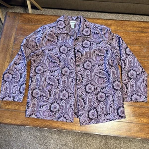 Bon Worth Blazer Suit Coat Womens Medium Purple Paisley Floral Boho Tapestry - Picture 1 of 9