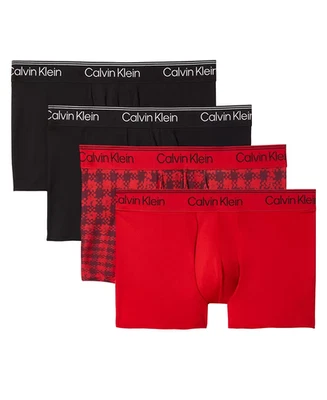 Calvin Klein Men’s 3+1 Bonus Micro Stretch Low Rise Trunks Pack - Image 1 of 2