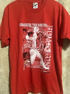 Camiseta para hombre talla grande, Mark McGwire, 62 jonrones, Cardenales de San Luis, roja - Imagen 1 de 5