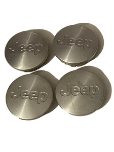 Jeep OEM Wheel Center Caps Set of 4 Silver Matte Finish - Picture 1 of 3