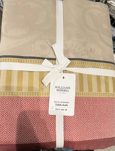NEW Williams Sonoma Malta Jacquard Tablecloths 70”x108” - Picture 1 of 3
