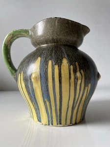 STUNNING 1930s ART DECO Ceramic TUDOR DRIP GLAZE / LAVA Studio Pottery JUG - Picture 1 of 19