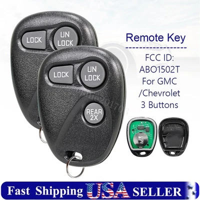 2 Replacement Remote Key Fob for 1997 1998 1999 2000 Chevrolet Tahoe REAR2X - Image 1 of 4