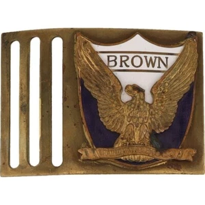 Antique California Brown Military Academy Uniform Cadet 50s Vintage Belt Buckle - Picture 1 of 5