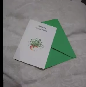 St Patrick's Day Cards x 10 Shamrock folded A6 green env w'colour look Patrick - Picture 1 of 3