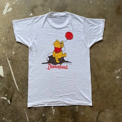 CAMISETA DISNEYLAND WINNIE THE POOH DISNEY VINTAGE AÑOS 70 TALLA S PAPEL FINA DESGASTADA Foto 1 de 4