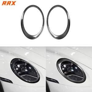 Dry Carbon Fiber Headlight Eyelid Eyebrow Cover For Porsche 997 911 GT3 2005-11 - Foto 1 di 11