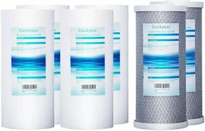 Geekpure Whole House PP Sediment Carbon Block Replacement Filter 5 Mic 4.5"x10" - Picture 1 of 6
