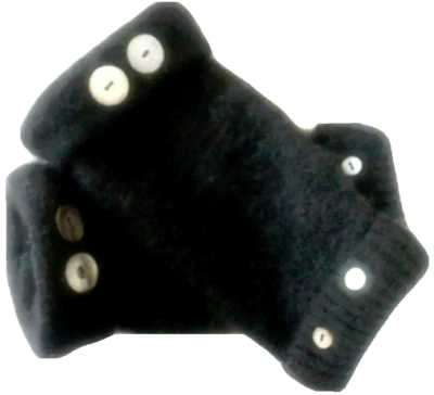 GUANTES SIN DEDOS NEGROS 100% CACHEMIR S - M PEQUEÑOS - MITONES MEDIANOS MEDIO DEDO Foto 1 de 2