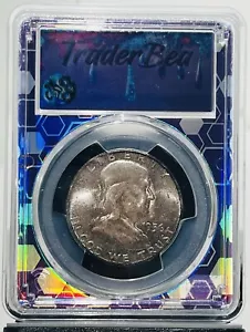 Medio dólar Franklin 1956 plata 50C graduación profesional MS66 - Imagen 1 de 2