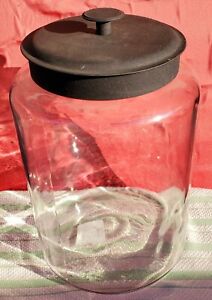 NEW Anchor Hocking Montana 2.5 Gallon Glass Jar w/Black Metal Sealed Lid