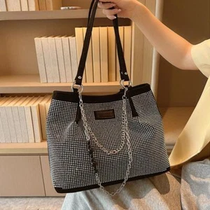 High Quality Zippered Women's Bag Fashionable Sequin Shoulder Bag Large Capacity - Picture 1 of 9
