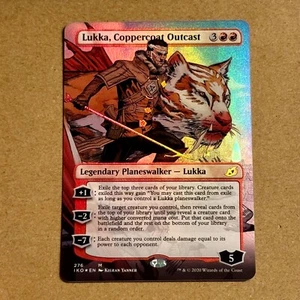 MTG ~ FOIL ~ Lukka, Coppercoat Outcast Borderless ~ IKO Ikoria Lair of Behemoths - Picture 1 of 7
