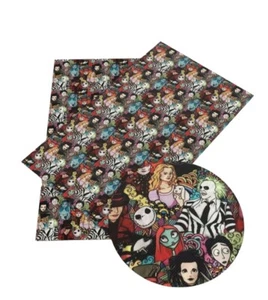 BEETLEJUICE 100% Cotton Fabric 50*145cm - Picture 1 of 3