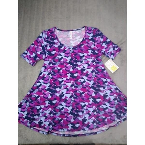 LuLaRoe Shirt Womans XX Small NWT Purple Floral Perfect T - Picture 1 of 13