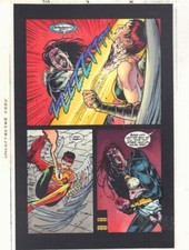 JSA #3 p.2 Color Guide Art - Hawkgirl vs. Mordru - 1999 by John Kalisz