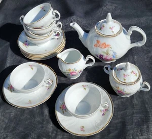 **Gorgeous** Vintage CL BERNADOTTE Porcelain Czechoslovakia TEA SET *15 Pc* - Picture 1 of 7