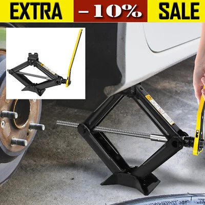 Labor-Saving 2 Ton Steel Scissor Lift Jack Car Garage Kit Ratchet Wrench Stands Foto 1 de 4