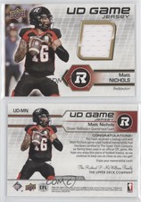 2021 Upper Deck CFL UD Game Jersey Matt Nichols #UD-MN