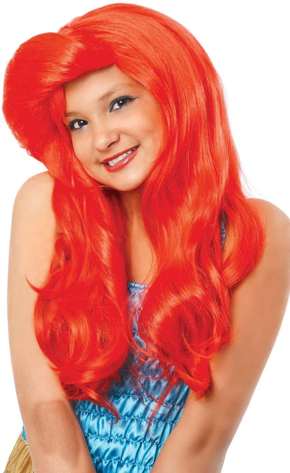 Peluca Ariel Niñas La Sirenita Niño Juventud Roja Larga Princesa Disney Película Foto 1 de 1