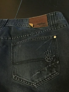 Miskeen Jeans Mens 44 Blue Y2K Baggy Skater Hip Hop Straight Grunge Mens 44x32 - Picture 1 of 8