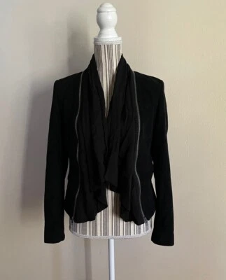 MISS ME 女式 Moto Biker 开襟人造皮革西装外套夹克黑色 S 码 — 第 1/4 张图片