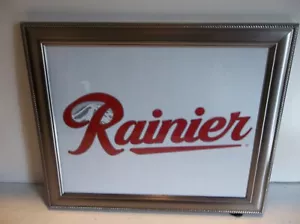 Rainier Bier Logo Schild Bild 11 1/4" x 9 1/4" Bronze Metallrahmen - Bild 1 von 3