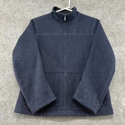 Ibex Jacket Womens M Blue Navy Sweater Merino Wool Full Zip Solid Windbreaker - Image 1 of 4