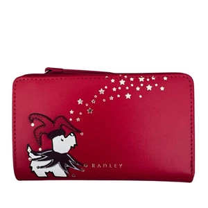 RADLEY Purse Poinsettia Red Leather Medium Bifold Wallet - Radley Joker - New - Picture 1 of 5