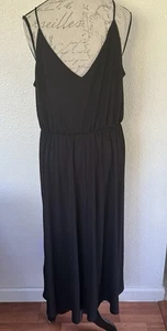 H&M langes Kleid Spaghettiträger vorne Plissee Größe XL - Bild 1 von 5