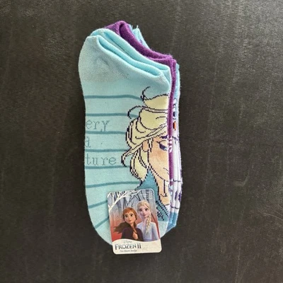 Girls Disney Frozen 2 No Show Socks Size L , Fits Shoe Size 4-10 - Image 1 of 4