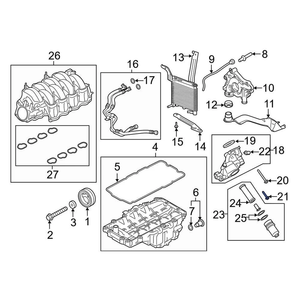 For Ford Mustang 2017-2020 Ford W718238S442 Engine Oil Filter Adapter Bolt Foto 1 de 1