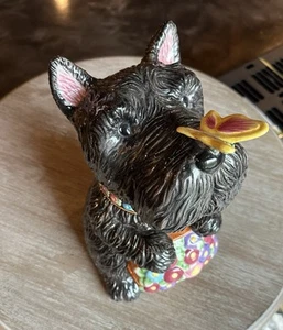 Mary Engelbreit Scottie Dog & Butterfly Cookie Jar Flowers 12" Tall EUC - Picture 1 of 16