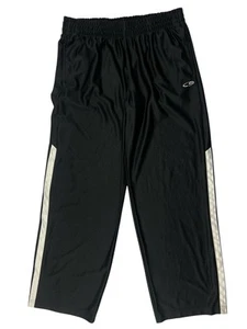 Vtg Champion Track Pants Boys XL Black White Satin Youth Basketball 28x29 READ - Picture 1 of 14