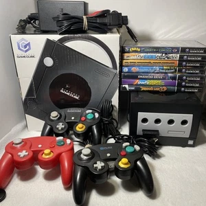 GameCube W/box,Black,8 Games,3 Controller Working! Read Description - Picture 1 of 24