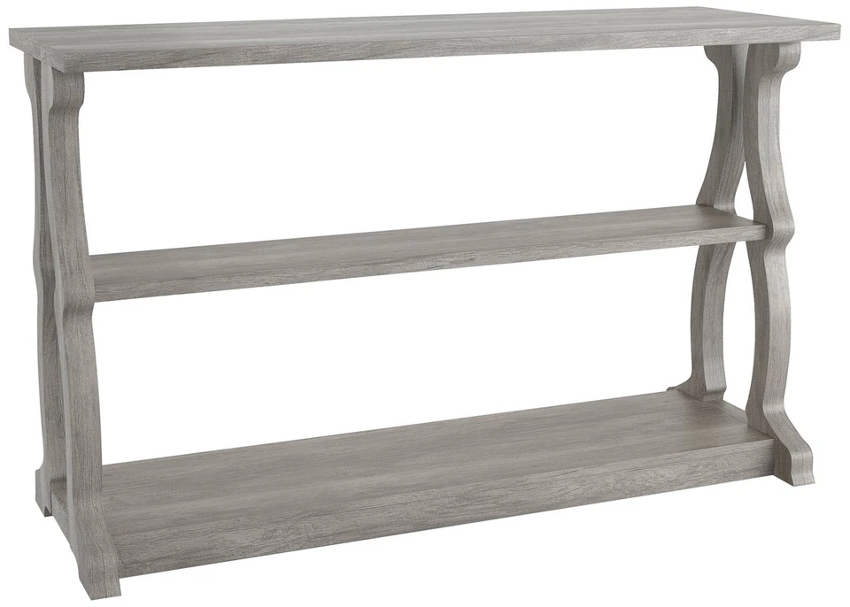 Mesa consola 2 estantes abedul 47 1/4" ancho vintage roble gris Foto 1 de 1