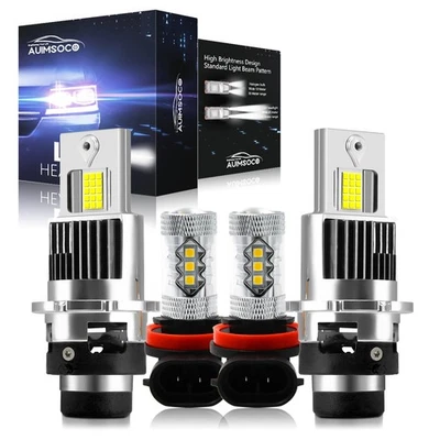 4X D2S H11 LED Headlight Bulbs High Low Beam Fog Light For Acura RDX 2007-2016 - Изображение 1 из 4