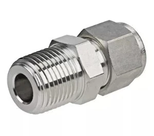 3/8 Tube x 1/2 MNPT 316ss Male Connector Fitting SCI S76AMC003004 - Picture 1 of 2