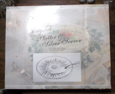 NEW in BOX CRISTAL D'ARQUES VILLEMONT SILVER & CRYSTAL PLATTER and SERVER