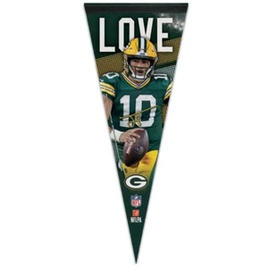 JORDAN LOVE #10 GREEN BAY PACKERS ROLL UP FELT PREMIUM PENNANT 12"x30" WINCRAFT - Picture 1 of 1