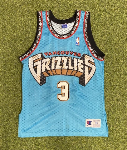 Vintage 90s Champion Vancouver Grizzlies Abdur-Rahim Pro Cut Authentic Jersey 40 Cover