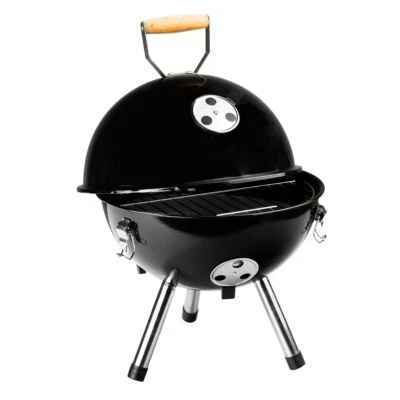 Mini Kugelgrill Holzkohle Picknick Camping Festival Grill Klein Schwarz - Bild 1 von 4