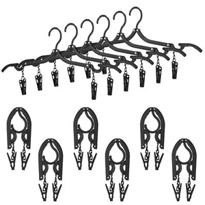 Folding Travel Hangers Foldable with Clips Folding Clothes Hangers Portable F... - Picture 1 of 7