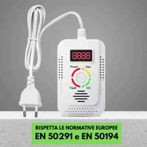 Rilevatore monossido di Carbonio e gas 2 in 1 + Certificazione | Case Vacanze - Foto 1 di 5