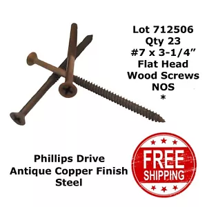 #7 x 3-1/4" CABEZA PLANA TORNILLOS MADERA punta afilada acero cobre oscuro nuevo en stock (23) 712506 - Imagen 1 de 2