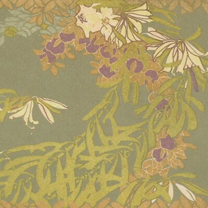Art Nouveau R Bacard Décoration Ornement Floral Fleurs Chromolithographie C1910 - Picture 1 of 3
