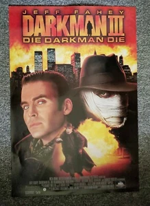 Darkman III: Die Darkman Die 1995 Sam Raimi Jeff Fahey Vosloo Video Póster PROMOCIONAL - Imagen 1 de 1