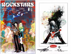 ROCKSTARS #1 FIRST PRINT SIGNED MEGAN HUTCHISON W/ EXCLUSIVE PRINT IMAGE COMICS - Picture 1 of 3